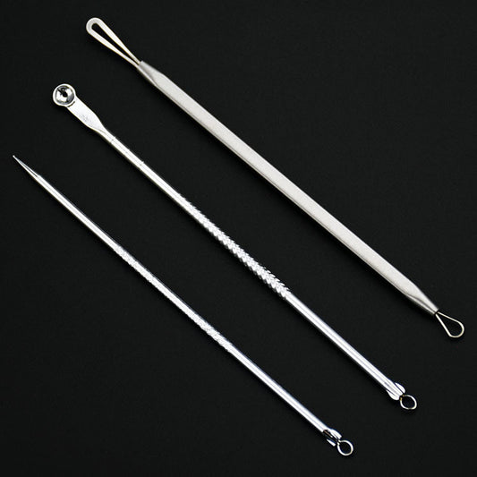 Pimple Pin 3-piece Suit Stainless Steel Acne Needle Blackhead Removal Pimple Tools Suit